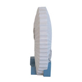 16.9x10.2x31.9" White Abstract Water Fountain with Blue Base with Light, for Indoor and Outdoor W2078138947