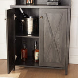 Farmhouse Bar Cabinet for Liquor and Glasses, Dining Room Kitchen Cabinet with Wine Rack, Sideboards W2275P148520