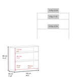 Library Desk 31.5" H, with 2 Shelves and 2 Legs, White B097P250859