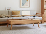 Elevating Center Table Low Table 100% Solid Oak Wood Top Plate Desk Coffee Table Width 120 x Depth W1283P289306