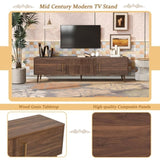 Mid Century TV Stand 2 Drawers, Media Console Table for TVs up to 80'', Entertainment Center 00458005