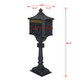 ZNTS Cast Aluminum Mail Box,Postal Box , Mailbox Color Black W46563686