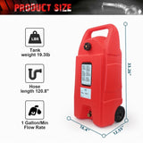 ZNTS 15 Gallon/57 L Gas Caddy With Wheels, Fuel Transfer Tank Gasoline Diesel Can,Fuel Storage Tank For W2089P198295