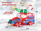 6ft Inflatable Santa Car - 5 LED Lights, IP44 Waterproof, Quick Self-Inflation, Festive Decor 35069235