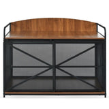 42.8" Heavy Duty Large Dog Crate Furniture for Large Medium Dog, Farmhouse Wooden Dog Kennel Indoor N704P246986D