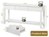 Modern Console Table with 3 Drawers and Open Storage Shelf, Entryway Table Narrow Long Sofa Table 09904615