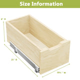 Hard Close Pull Out Cabinet Organizer 8" High Drawer 10" W x 21" D Wood Slide Out Shelves Cabinet T3210P277235
