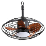 20 Inch Downrod Mount Ceiling Fan LED 18W 3CCT 5 ABS Blades DC Motor with Hanging and Hook for W934P230673