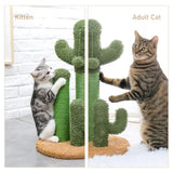 ZNTS Cat Scratching Post Cactus Cat Scratcher Featuring with 3 Scratching Poles and Interactive Dangling 58153982