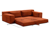 Memory Foam Cloud Loveseat Sofa, 2 in 1 Convertible Folding Couch Bed, No Assembly Compressed W2677P395124