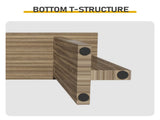 42 Inch Oak Finish Entryway Console Table - T-Leg MDF Table with 3D Paper Laminate, Narrow Table for 26476534