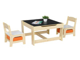 Children's Wooden Table And Chair Set With Two Storage Bags 45081745