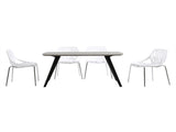 4pcs Bird's Nest Style Lounge Chair White 43246138