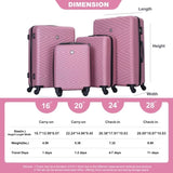 luggage 4-piece ABS lightweight suitcase with rotating wheels, 24 inch and 28 inch with TSA lock, W284P149251