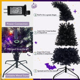 ZNTS 6FT Artificial Fir Bent Top Halloween Christmas Tree, Xmas Tree Bendable Grinch Style Christmas Tree 02354746