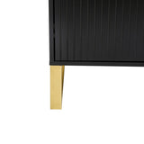 Modern sideboard with Four Doors, Metal handles & Legs and Adjustable Shelves Kitchen Cabinet 51001314