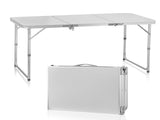 4ft Camping Folding Table, Aluminum Portable Picnic Table with Adjustable Height, 3 Fold Lightweight 45779058