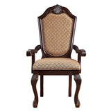 Beige and Espresso Arm Chairs with Arched Backrest B062P189083
