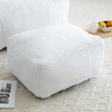 Giant Bean Bag Chair withFootstool, Oversized Bean Bag for Adults and Kids, Faux Fur Shell-Shaped 57728667