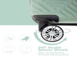 4-piece ABS lightweight suitcase, 14 inch makeup box, aircraft wheels OLIVE GREEN W284P149259