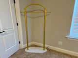 Clothing Rack, Golden Metal Freestanding Heavy Duty Clothes Rack with Marble Base, Multipurpose 06233615
