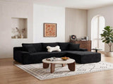 94.06 Inch Right Chaise L Shaped Boneless Cloud Sectional Sofa, Modular Corduroy Couch with Arm W1193P539072
