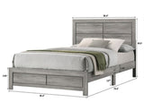 1pc Full Size Rustic Robust Platform Bed Clean-lined Headboard Wood Grain Finish Gray B2741P333944