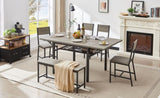 Folding Dining Table, 1.2 inches thick table top, for Dining Room, Living Room, Grey, 63.2'' L x W1162104707