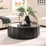 ZNTS 35.43'' Round Center Coffee Table for Living Room FiberglassTable,Modern Design Coffee Table for W2582P250721