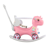 ZNTS Rocking Horse Toddlers, Balance Bike Ride On Toys with Push Handle, Backrest and Balance Board 35529211