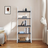 ZNTS 5-Tier Shelves,Bookshelf, Storage Rack, Bookcase with Rubber Wood Frame, Ladder Shelf for Living W2582P195346