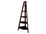 5-Shelf Corner Ladder Bookcase-Espresso 13346292