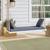 TOPMAX Patio Wooden Swing Chair, Hanging Porch Swing Bench with Cushion&Pillows, 10.8Ft Hemp Ropes N717P210136K