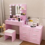 Macaron powder, particleboard with textured melamine finish, 9 drawers, 2 shelves, desktop storage, 40112217