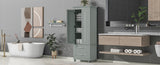 ZNTS Tall Storage Cabinet with Two Drawers for Bathroom/Office, Grey WF299284AAE