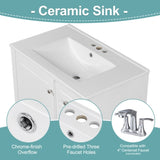 30" Bathroom Vanity with Sink, One Door with Shelf and Three Drawers, Soft Close Door, White N759P225994K