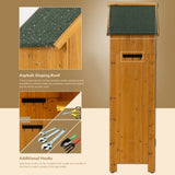 30.3"L X 21.3"W X 70.5"H Outdoor Storage Cabinet Tool Shed Wooden Garden Shed Natural W142267667