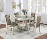 ZNTS Formal Traditional Set of 2 Dining Chairs Champagne / Warm Grey Solid wood Leatherette Cushion B011106629