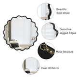 Solid Wood Wavy Mirror-Black Vanity Mirror Wall Decor 42" x 42" Modern Mirror Wall Decor for W1445P189554