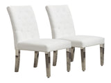 Set of 2 Modern Dining Chairs with Plush Velvet Upholstery, Sturdy Stainless Steel Legs & S-Shaped 62068947