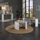 Oak and White High Gloss Sofa Table with Bottom Shelf B062P209138