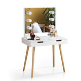 ZNTS Wooden Vanity Table Makeup Dressing Desk with LED Light,dressing table with USB port,White 94258241