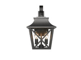 Black Outdoor Wall Lantern 2-Light, Large Outside Modern Wall Sconce Fixture, Industrial Porch W2714P218530