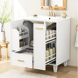 24" Bathroom Vanity with Sink, Bathroom Cabinet with Door Shelf, Deep Drawer, 2-Tier Pull-Out N759P269734K