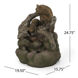 CALLAN FOUNTAIN Weather Resistant Floor Fountain with Light, Light Brown Moss 71777.00LM