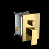 Dual Shower Head - 12 Inch Wall Mounted Square Shower System with Rough-in Valve,Gold W1243132137