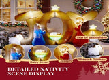 7.5FT Lighted Christmas Inflatable Decoration, Inflatable Nativity Scene with JOY Sign, Funny Blow 59204946