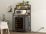 Vintage 4-Tier Mini Fridge Stand with Storage, Mini Fridge Cabinet with Storage, Microwave Stand, W2641P383932