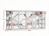 Orange Catio Window Box Outdoor Playground Enclosure for Multiple Cats, Complete with Shelves and 85136618