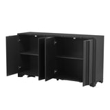 Sophisticated 4-Door Sideboard Adorned with Intricate Linear Accents and Luxurious N711P247438B